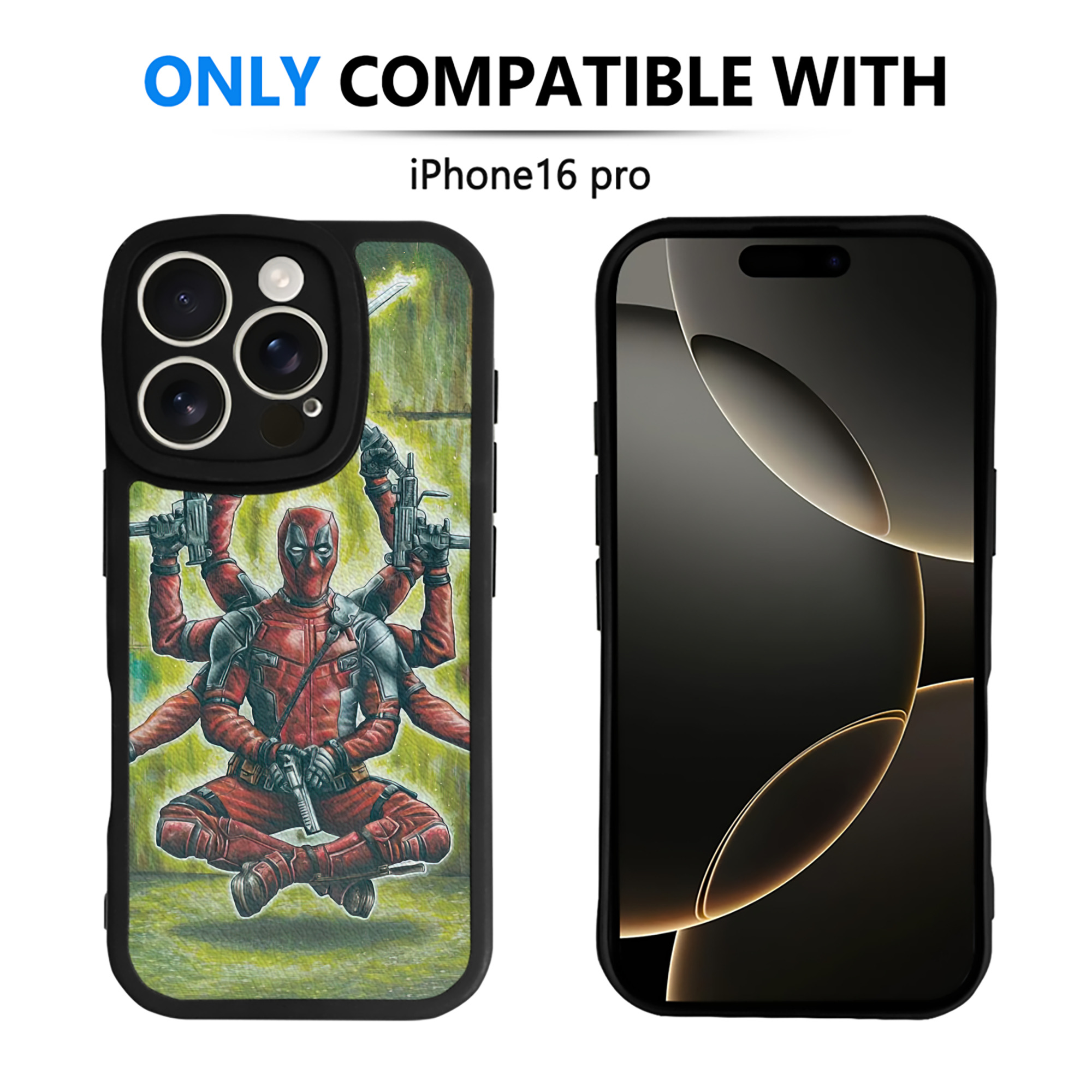 （画像用） Deadpool デッドプール 【iPhone 16シリーズ対応】シリコンスマホケース（レザー調） 材質：シリコン